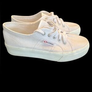 Superga 2740 Women's White Canvas Platform Sneaker size us 5  37